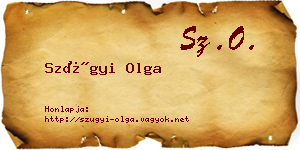 Szügyi Olga névjegykártya