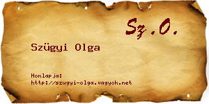 Szügyi Olga névjegykártya